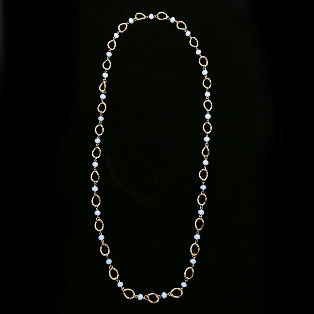 Luxury Faceted Necklace Gold/Blue NWOT
